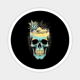 Pineapple Juice in Skull Glass Magnet